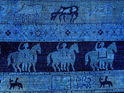Overdyed 8'11" x 11'11" Vintage Hand knotted Wool Rug - Sku: O020375