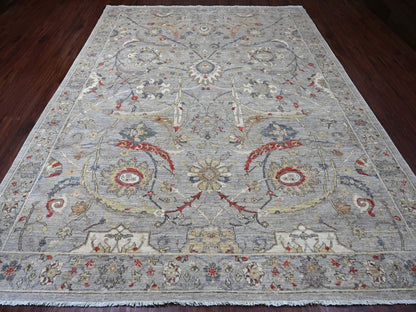 Peshawar Oushak hand-knotted wool rug in Gray, 8'11" x 11'7" — SKU O020379 (view 2)