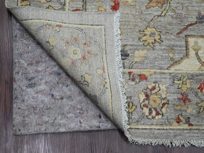 Peshawar Oushak hand-knotted wool rug in Gray, 8'11" x 11'7" — SKU O020379 (view 4)