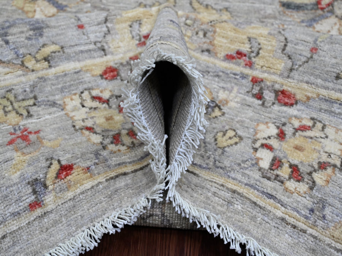 Peshawar Oushak hand-knotted wool rug in Gray, 8'11" x 11'7" — SKU O020379 (view 5)