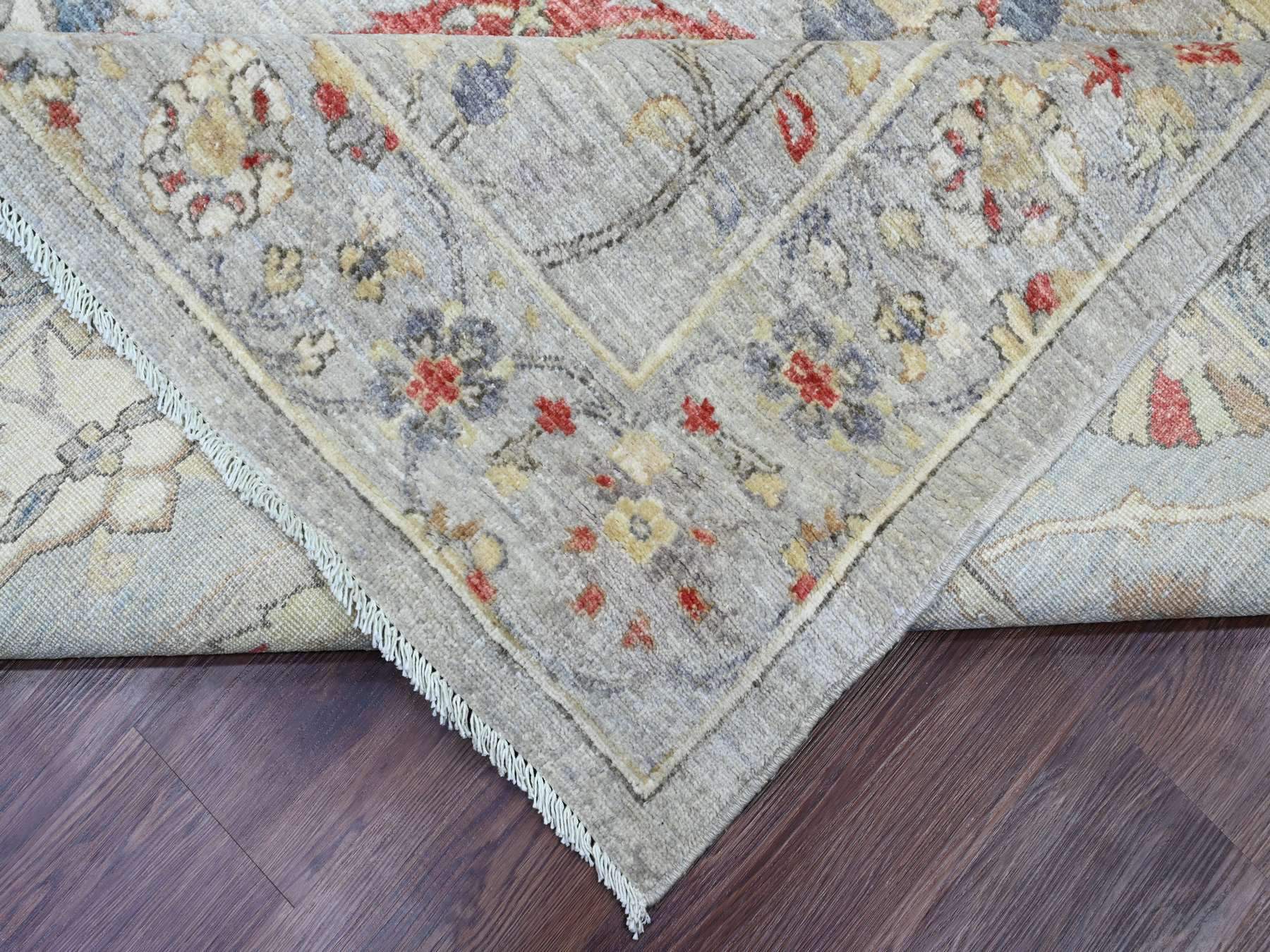 Peshawar Oushak hand-knotted wool rug in Gray, 8'11" x 11'7" — SKU O020379 (view 6)