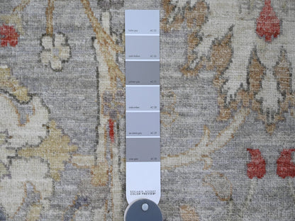 Peshawar Oushak hand-knotted wool rug in Gray, 8'11" x 11'7" — SKU O020379 (view 7)