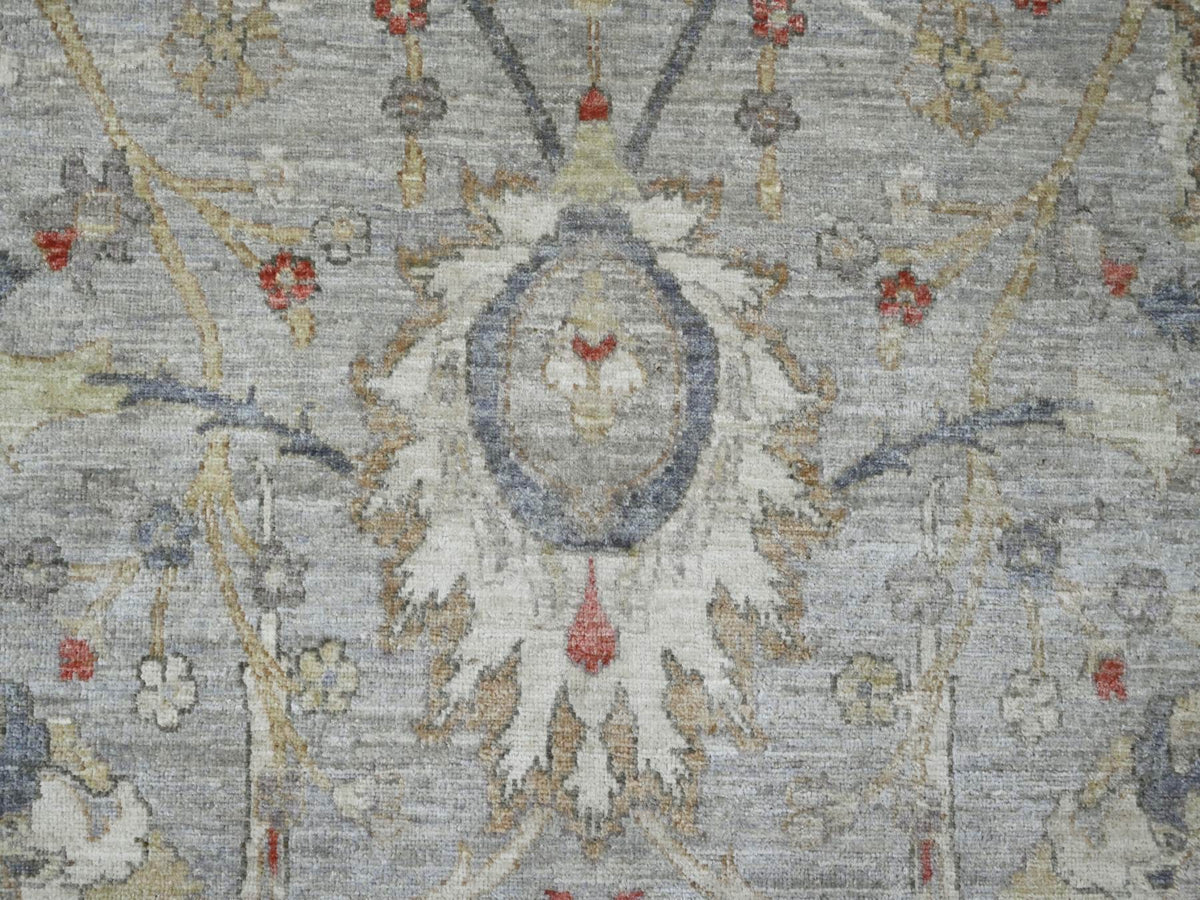 Peshawar Oushak hand-knotted wool rug in Gray, 8'11" x 11'7" — SKU O020379 (view 8)