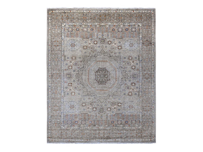 Mamluk Mamluk hand-knotted wool rug in Gray, 8'1" x 9'11" — SKU O020382