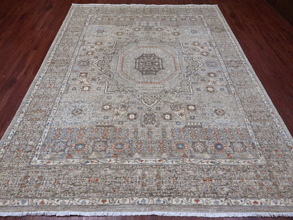 Mamluk Mamluk hand-knotted wool rug in Gray, 8'1" x 9'11" — SKU O020382 (view 2)