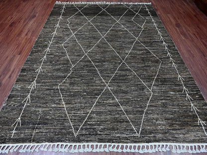 Brown 7'11" x 10'0" Tribal Hand knotted Wool Rug - Sku: O020385