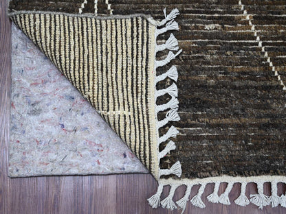 Brown 7'11" x 10'0" Tribal Hand knotted Wool Rug - Sku: O020385