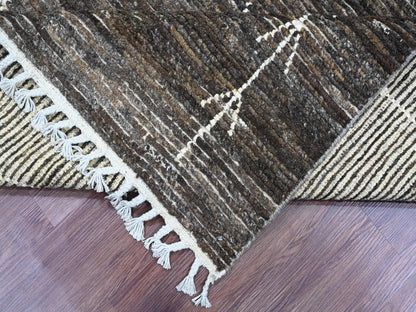 Brown 7'11" x 10'0" Tribal Hand knotted Wool Rug - Sku: O020385