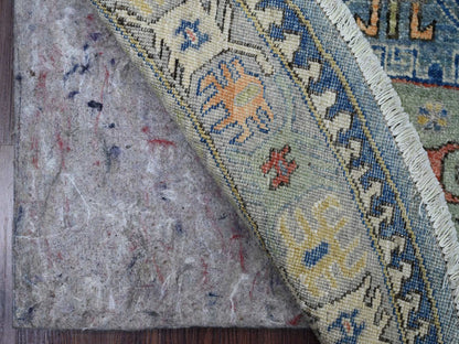 Blue 5'10" x 6'1" Oushak And Peshawar Hand knotted Wool Rug - Sku: O020393