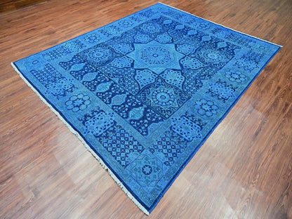 Blue 7'11" x 9'6" Vintage Hand knotted Wool Rug - Sku: O020396