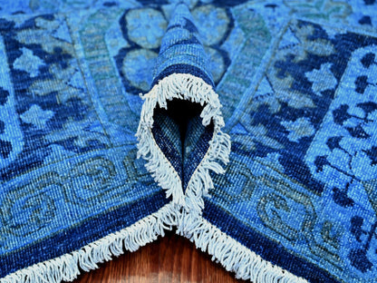 Blue 7'11" x 9'6" Vintage Hand knotted Wool Rug - Sku: O020396