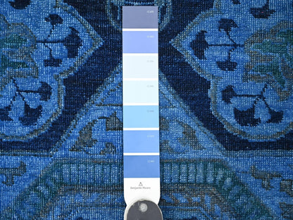 Blue 7'11" x 9'6" Vintage Hand knotted Wool Rug - Sku: O020396