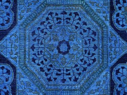 Blue 7'11" x 9'6" Vintage Hand knotted Wool Rug - Sku: O020396