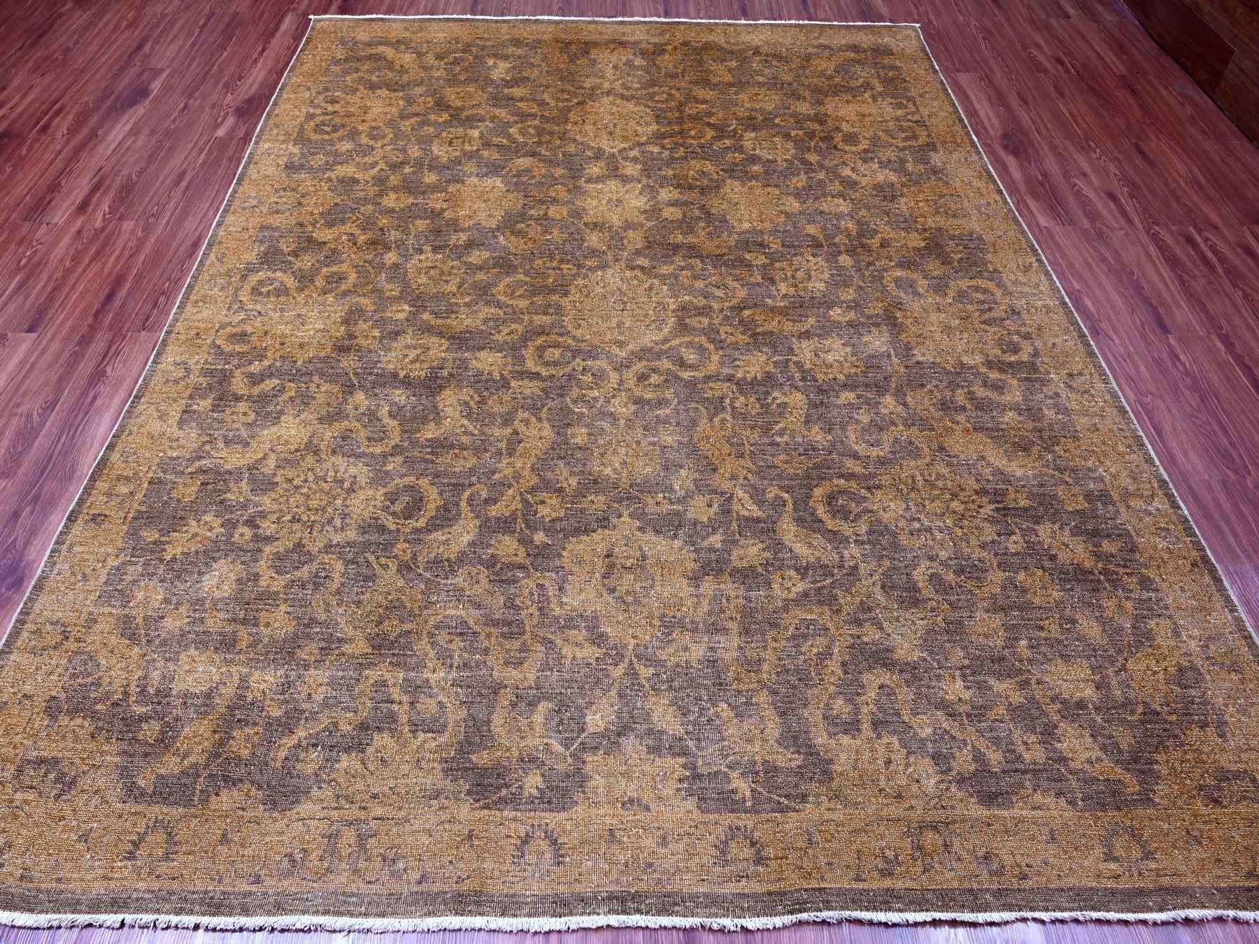 Mahal Vintage hand-knotted wool rug in Overdyed & Brown, 7'10" x 10' — SKU O020397 (view 2)