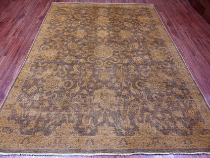 Mahal Vintage hand-knotted wool rug in Overdyed & Brown, 7'10" x 10' — SKU O020397 (view 2)