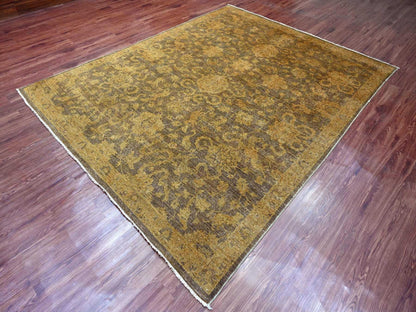 Mahal Vintage hand-knotted wool rug in Overdyed & Brown, 7'10" x 10' — SKU O020397 (view 3)
