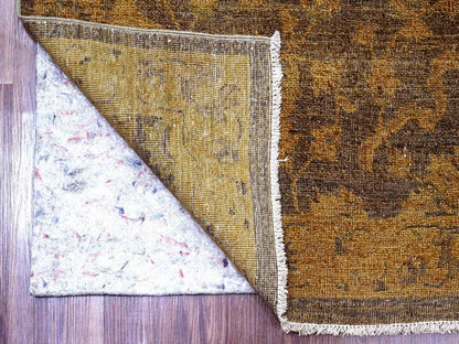 Mahal Vintage hand-knotted wool rug in Overdyed & Brown, 7'10" x 10' — SKU O020397 (view 4)