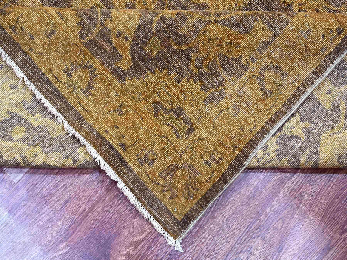 Mahal Vintage hand-knotted wool rug in Overdyed & Brown, 7'10" x 10' — SKU O020397 (view 6)
