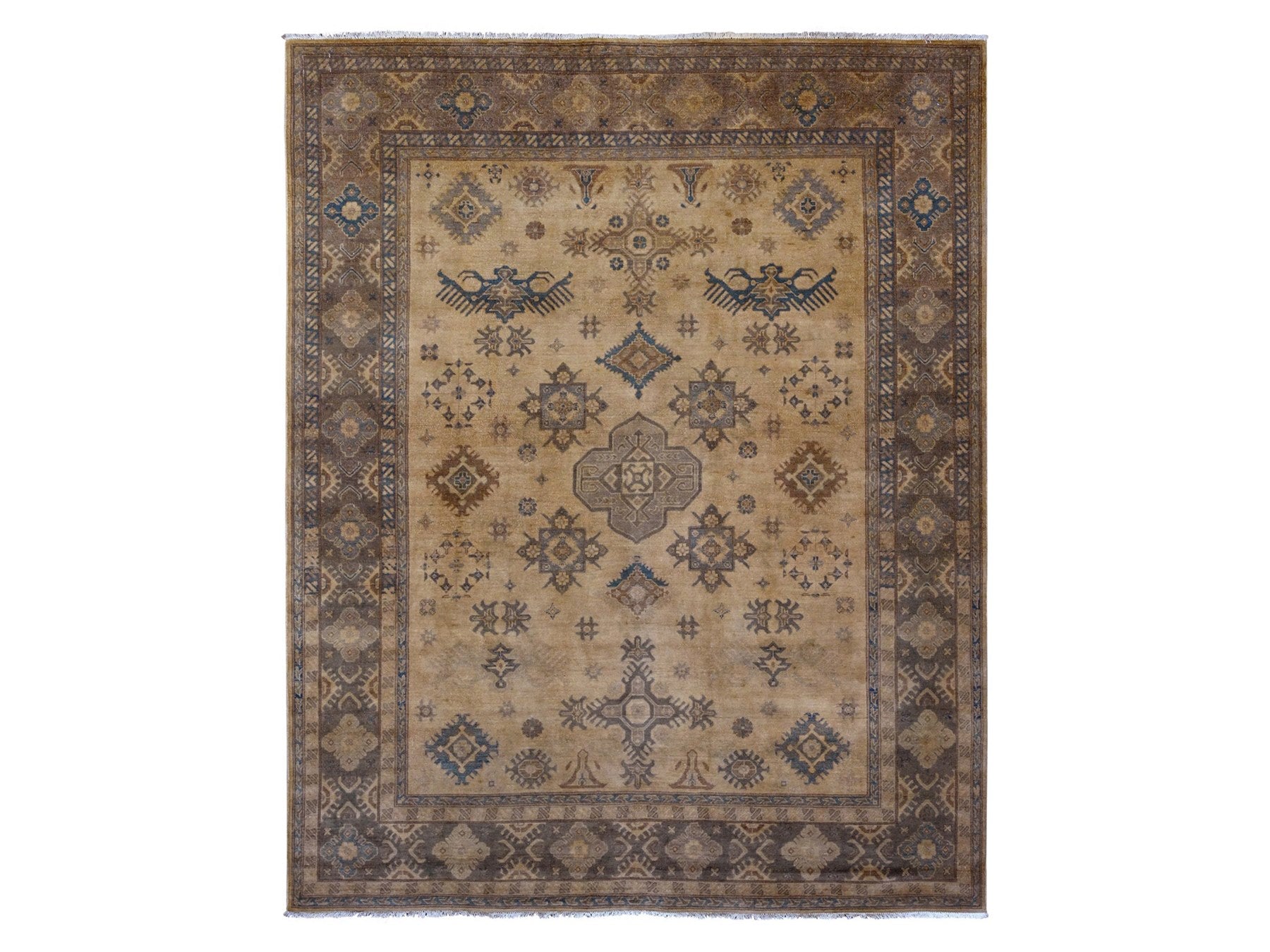 Kazak Kazak hand-knotted wool rug in Overdyed & Brown, 8' x 9'10" — SKU O020400