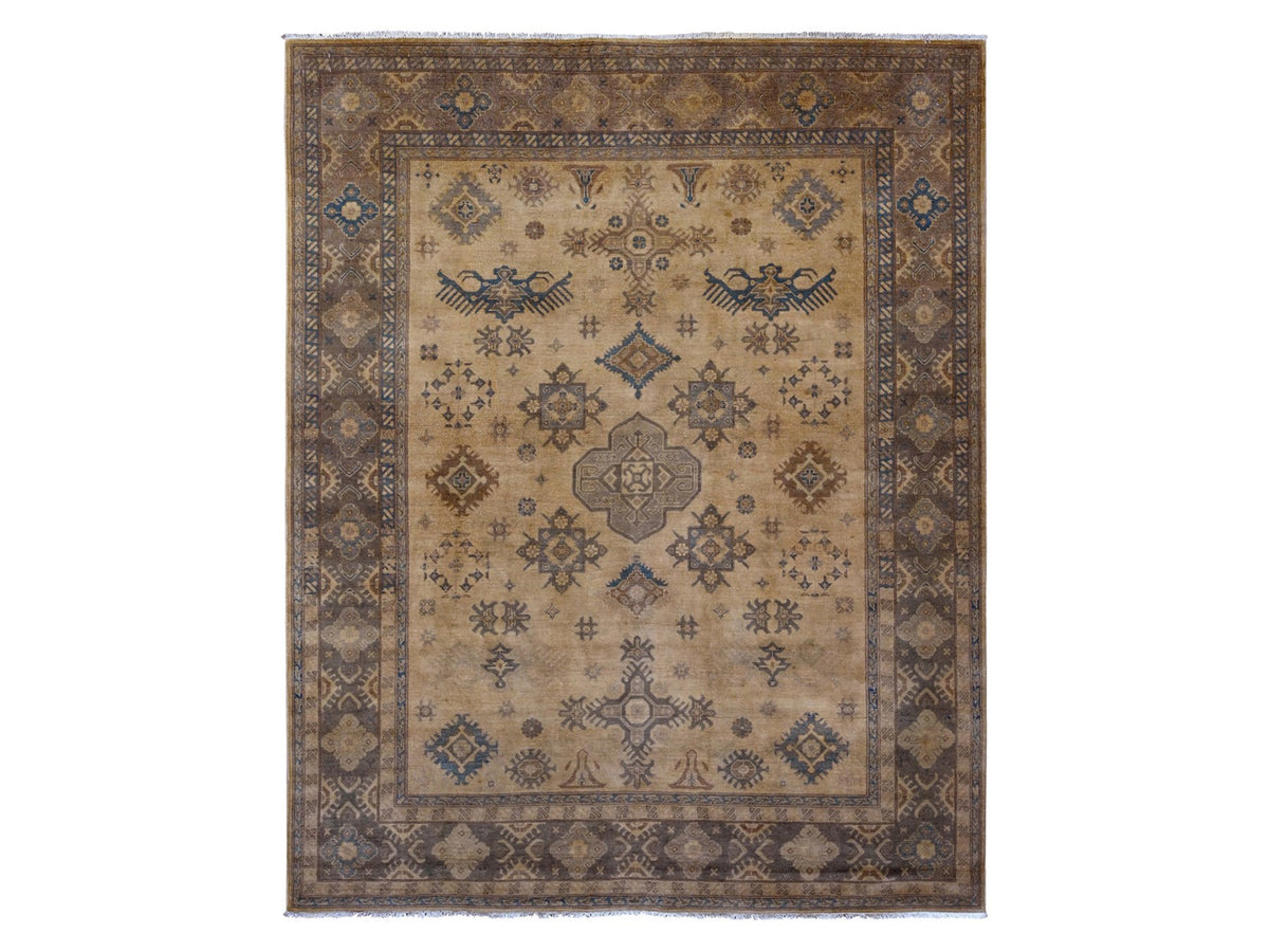 Kazak Kazak hand-knotted wool rug in Overdyed & Brown, 8' x 9'10" — SKU O020400