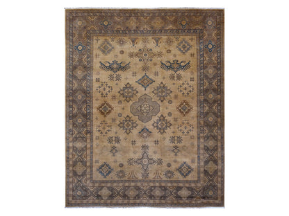 Kazak Kazak hand-knotted wool rug in Overdyed & Brown, 8' x 9'10" — SKU O020400