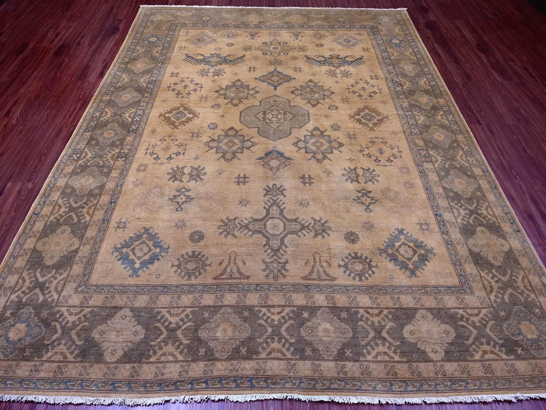 Kazak Kazak hand-knotted wool rug in Overdyed & Brown, 8' x 9'10" — SKU O020400 (view 2)