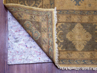 Kazak Kazak hand-knotted wool rug in Overdyed & Brown, 8' x 9'10" — SKU O020400 (view 4)