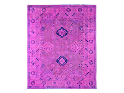 Kazak Kazak hand-knotted wool rug in Overdyed & Pink, 7'11" x 9'7" — SKU O020401