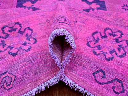 Overdyed 7'11" x 9'7" Tribal Hand knotted Wool Rug - Sku: O020401