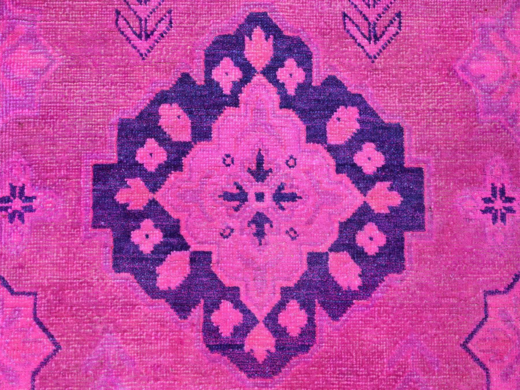 Kazak Kazak hand-knotted wool rug in Overdyed & Pink, 7'11" x 9'7" — SKU O020401 (view 8)