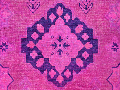Kazak Kazak hand-knotted wool rug in Overdyed & Pink, 7'11" x 9'7" — SKU O020401 (view 8)