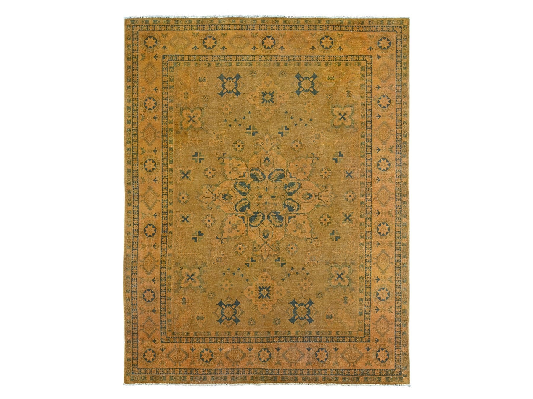 Kazak Kazak hand-knotted wool rug in Overdyed & Brown, 7'8" x 9'10" — SKU O020402