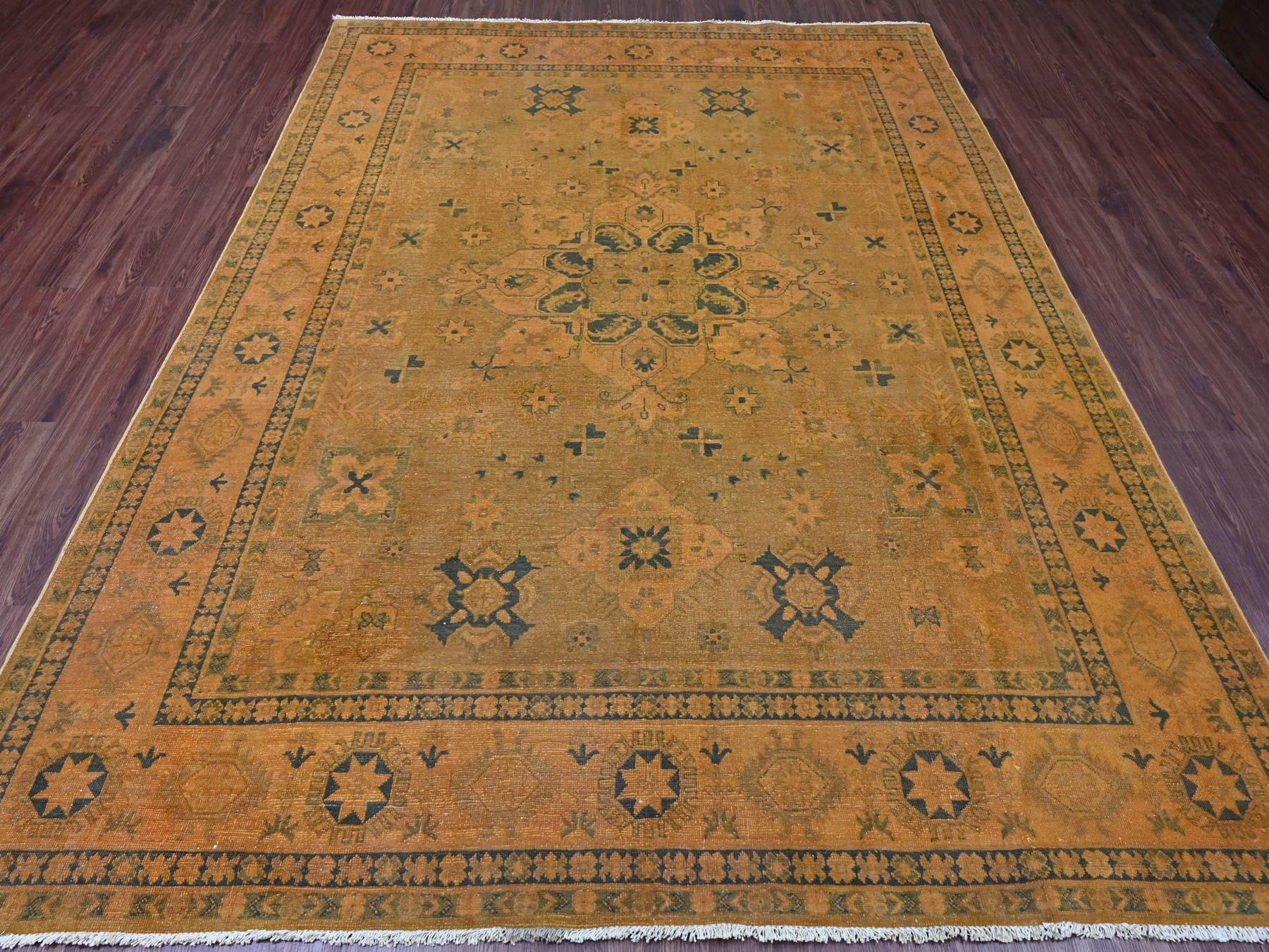 Kazak Kazak hand-knotted wool rug in Overdyed & Brown, 7'8" x 9'10" — SKU O020402 (view 2)