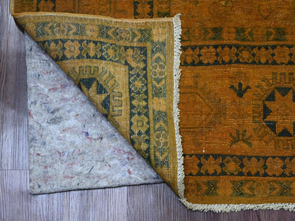 Kazak Kazak hand-knotted wool rug in Overdyed & Brown, 7'8" x 9'10" — SKU O020402 (view 4)
