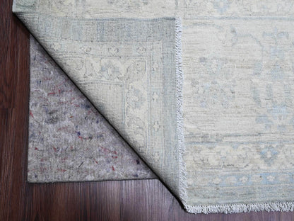 Peshawar Oushak hand-knotted wool rug in Gray & Ivory, 12' x 15'4" — SKU O020405 (view 4)