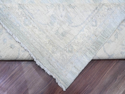 Peshawar Oushak hand-knotted wool rug in Gray & Ivory, 12' x 15'4" — SKU O020405 (view 6)