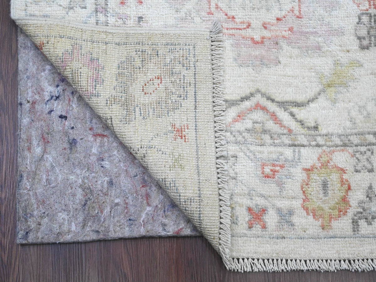 Oushak Oushak hand-knotted wool runner in Ivory, 3'1" x 22'4" — SKU O020408 (view 2)