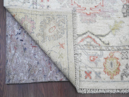 Oushak Oushak hand-knotted wool runner in Ivory, 3'1" x 22'4" — SKU O020408 (view 2)