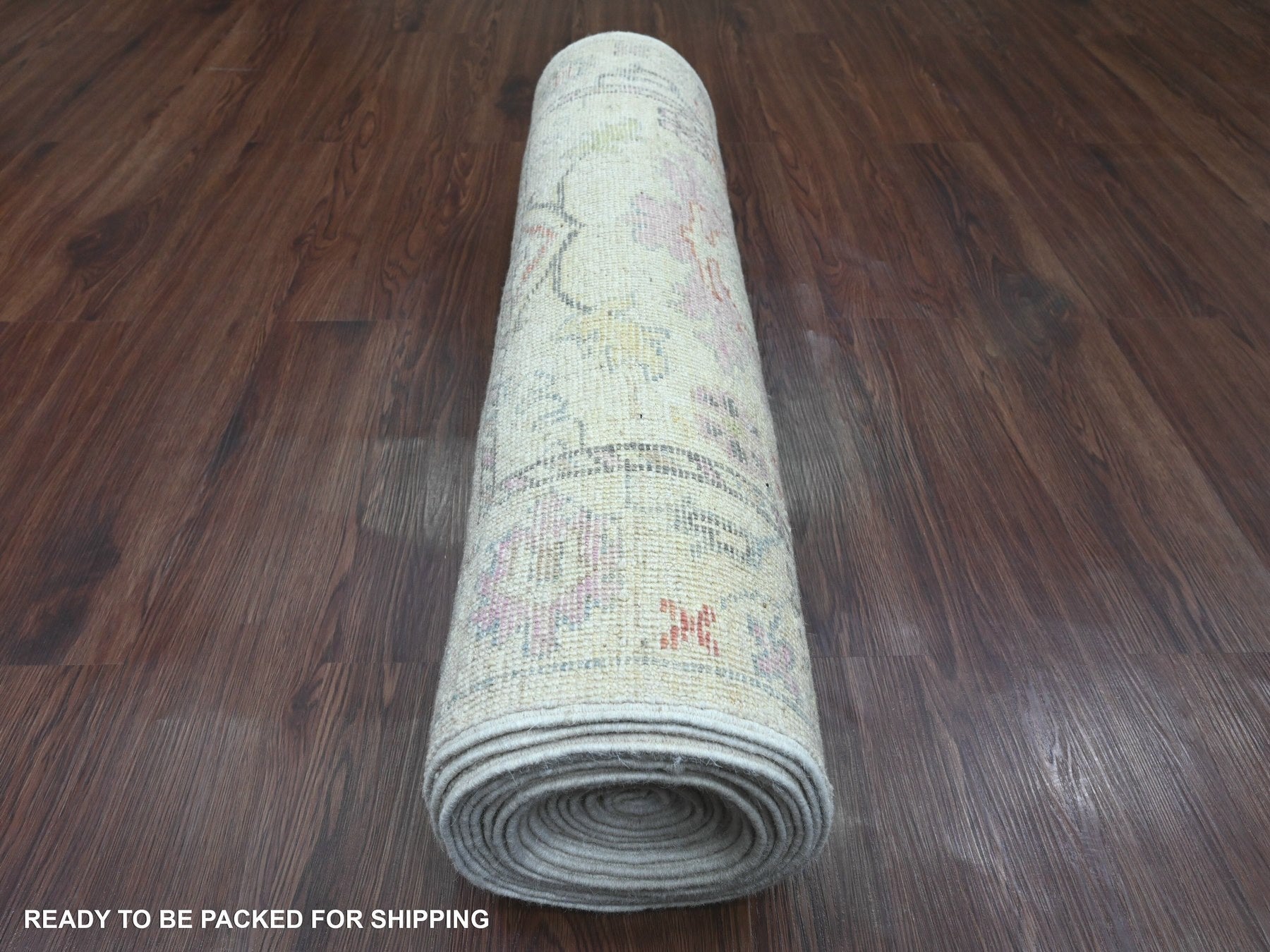 Oushak Oushak hand-knotted wool runner in Ivory, 3'1" x 22'4" — SKU O020408 (view 4)