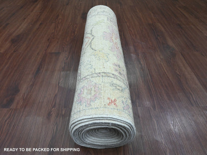 Oushak Oushak hand-knotted wool runner in Ivory, 3'1" x 22'4" — SKU O020408 (view 4)
