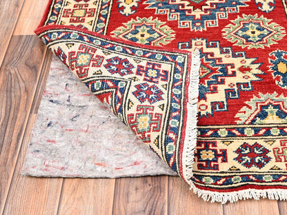 Kazak Kazak hand-knotted wool runner in Red & Ivory, 2'5" x 18'9" — SKU O02040 (view 3)