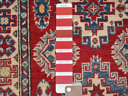Kazak Kazak hand-knotted wool runner in Red & Ivory, 2'5" x 18'9" — SKU O02040 (view 4)