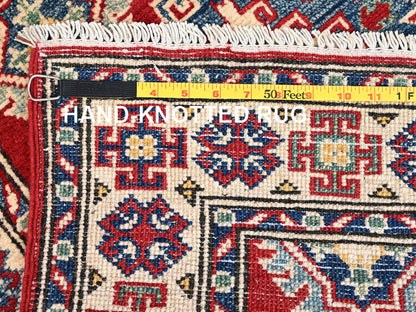 Kazak Kazak hand-knotted wool runner in Red & Ivory, 2'5" x 18'9" — SKU O02040 (view 7)