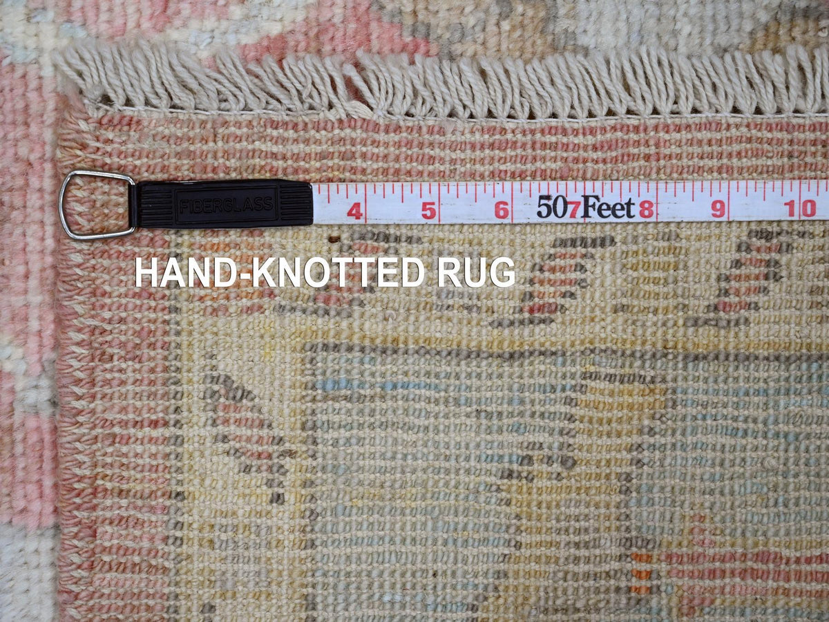 Oushak Oushak hand-knotted wool rug in Pink & Blue, 6' x 8'10" — SKU O020411 (view 6)