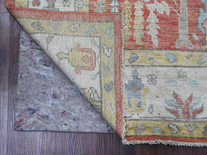 Oushak Oushak hand-knotted wool rug in Red & Ivory, 5' x 6'10" — SKU O020413 (view 2)