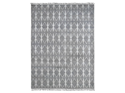 Tribal & Geometric hand-knotted wool rug in Gray, 9'1" x 12'4" — SKU O020419