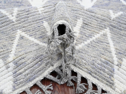 Grey 9'1" x 12'4" Tribal & Geometric Hand knotted Wool Rug - Sku: O020419