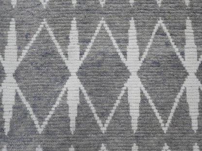 Grey 9'1" x 12'4" Tribal & Geometric Hand knotted Wool Rug - Sku: O020419