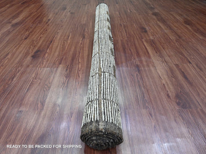 Brown 6'4" x 8'11" Tribal Hand knotted Wool Rug - Sku: O020421