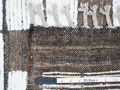 Brown 6'4" x 8'11" Tribal Hand knotted Wool Rug - Sku: O020421
